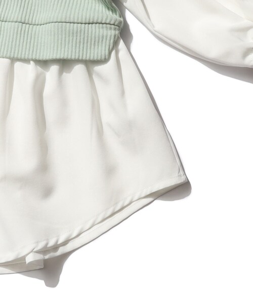SHOO・LA・RUE（シューラルー）の「◆【110-140cm】フリルベストドッキングプルオーバー（Tシャツ/カットソー・キッズ・ライトグリーン/ブラック・14/13/12/11）」の7枚目の写真