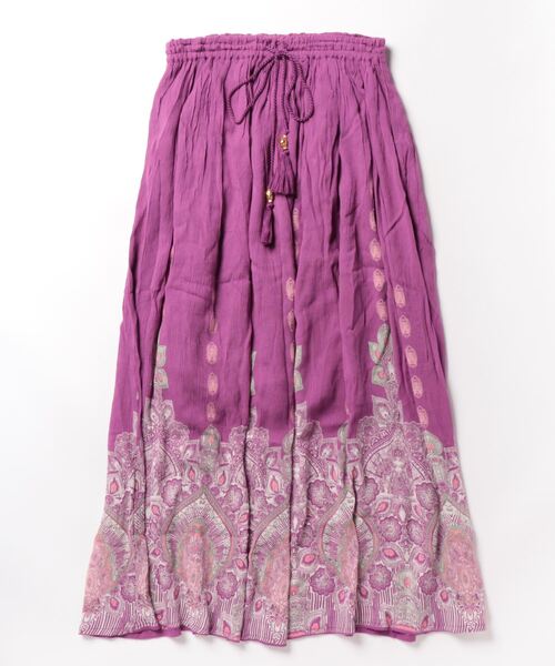 チャイハネ（チャイハネ）の「【チャイハネ】ジュピラロングスカート（スカート・レディース・オレンジ/ホワイト/パープル/ターコイズブルー/ブラック/イエロー/グリーン/ピンク・FREE）」の6枚目の写真