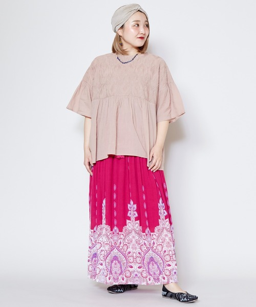 チャイハネ（チャイハネ）の「【チャイハネ】ジュピラロングスカート（スカート・レディース・オレンジ/ホワイト/パープル/ターコイズブルー/ブラック/イエロー/グリーン/ピンク・FREE）」の19枚目の写真