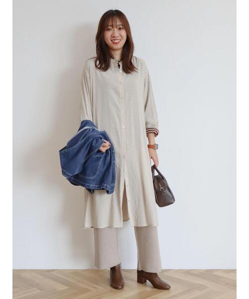 CRAFT STANDARD BOUTIQUE（クラフトスタンダードブティック）の「ヴィンテージボイル羽織ワンピース（ワンピース・レディース・アイボリー/カーキ/ブラック・FREE）」の4枚目の写真