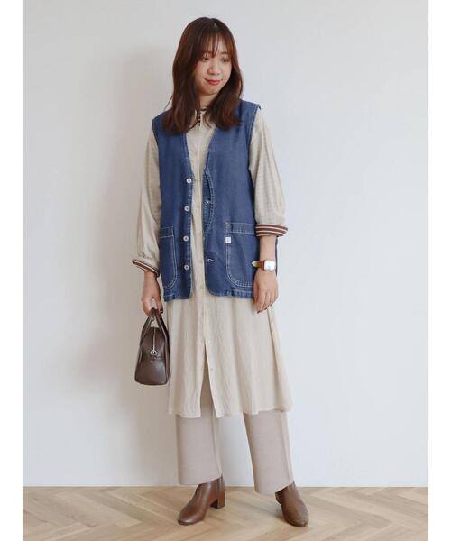 CRAFT STANDARD BOUTIQUE（クラフトスタンダードブティック）の「ヴィンテージボイル羽織ワンピース（ワンピース・レディース・アイボリー/カーキ/ブラック・FREE）」の7枚目の写真