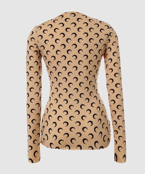 MARINE SERRE（マリーン・セル）の「REGENERATED ALL OVER MOON JERSEY SECOND SKIN TOP（その他トップス・レディース・ベージュ/ホワイト/ブラック・M/XS/S）」の5枚目の写真