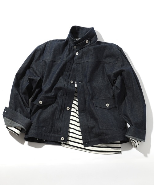 SETUP7(セットアップセブン)の「men's FUDGE 掲載アイテム!【SETUP7】Type2デニムジャケット M-47フィールドジャケット(デニムジャケット・メンズ・ネイビー系1/ネイビー系2・L/M)」の14枚目の写真