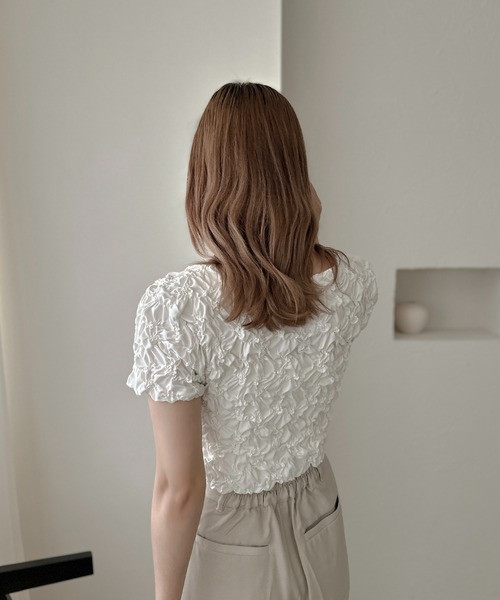 apres jour clair(アプレジュールクレア)の「【apres jour clair】クシュクシュトップス【ZOZOTOWN限定アイテム】(Tシャツ/カットソー・レディース・オフホワイト/ブラック・X-LARGE/フリー)」の14枚目の写真