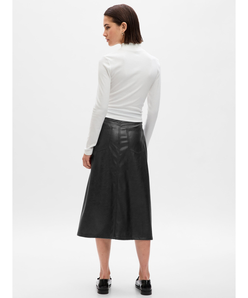 GAP（ギャップ）の「フェイクレザー ミディスカート（スカート）」 - WEAR