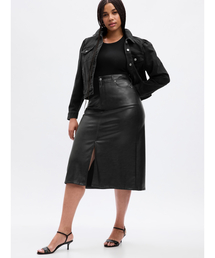 GAP（ギャップ）の「フェイクレザー ミディスカート（スカート）」 - WEAR