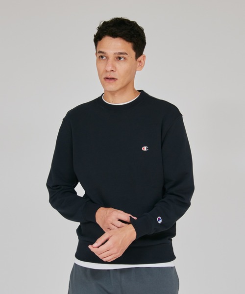 Champion(チャンピオン)の「【Champion/チャンピオン】メンズ ベーシック クルーネックスウェットシャツ(スウェット・メンズ・ホワイト/ブラウン系/オートミール/オレンジ系その他/グレー/ネイビー/ブラック/ブルーグリーン/ピーコックグリーン系/ベージュ系その他3/ロイヤルブルー/パープル系その他7/オレンジ系その他6/ダークグリーン系/ブルー系その他/イエロー系その他/レッド系その他6/グリーン/スカイブルー/ライトブラウン・XX-LARGE/X-LARGE/SMALL/MEDIUM/LARGE/X-SMALL)」の12枚目の写真