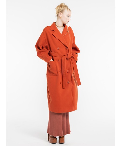 DURAS（デュラス）の「袖ボリュームオーバーコート（チェスターコート・レディース・オレンジ/ブラック/ホワイト・FREE）」の17枚目の写真