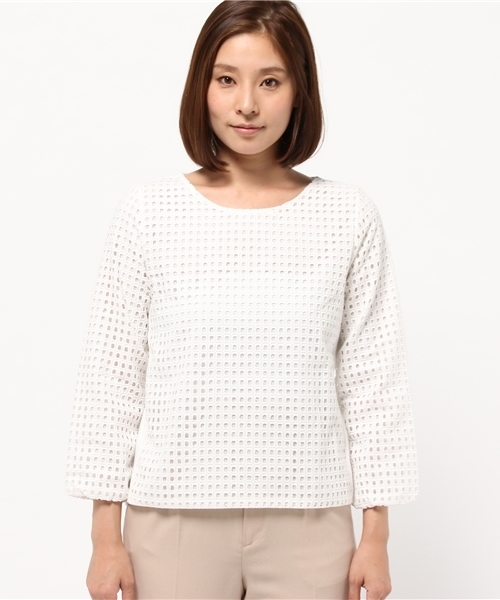 OUTLET（アウトレット）の「【CAPRICIEUX LE'MAGE】レースブラウス（シャツ/ブラウス・レディース・ホワイト/ネイビー・FREE）」の5枚目の写真