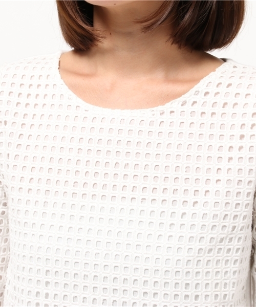 OUTLET（アウトレット）の「【CAPRICIEUX LE'MAGE】レースブラウス（シャツ/ブラウス・レディース・ホワイト/ネイビー・FREE）」の8枚目の写真