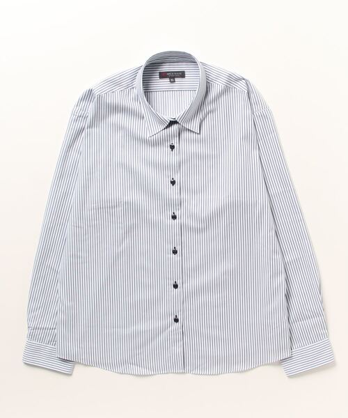 TOKYO SHIRTS(トウキョウシャツ)の「形態安定ノーアイロン レギュラー 長袖ビジネスワイシャツ(ビジネスシャツ・レディース・ブルー・M/LL/XL/L/S)」の8枚目の写真