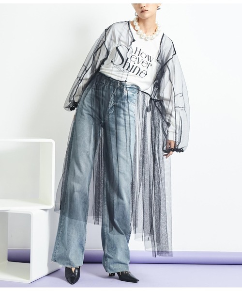 Settimissimo（セッティミッシモ）の「チュール シアー ロングワンピース（ワンピース・レディース・ベージュ/ブラック・FREE）」の2枚目の写真