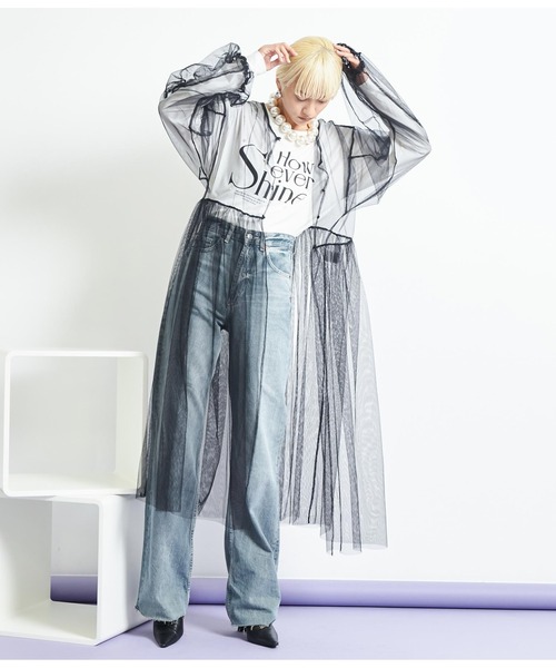 Settimissimo（セッティミッシモ）の「チュール シアー ロングワンピース（ワンピース・レディース・ベージュ/ブラック・FREE）」の11枚目の写真