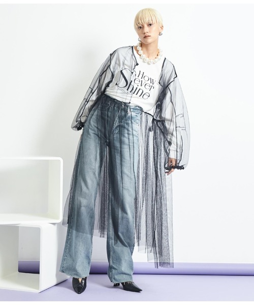 Settimissimo（セッティミッシモ）の「チュール シアー ロングワンピース（ワンピース・レディース・ベージュ/ブラック・FREE）」の13枚目の写真