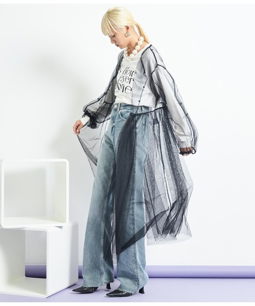 Settimissimo（セッティミッシモ）の「チュール シアー ロングワンピース（ワンピース・レディース・ベージュ/ブラック・FREE）」の14枚目の写真