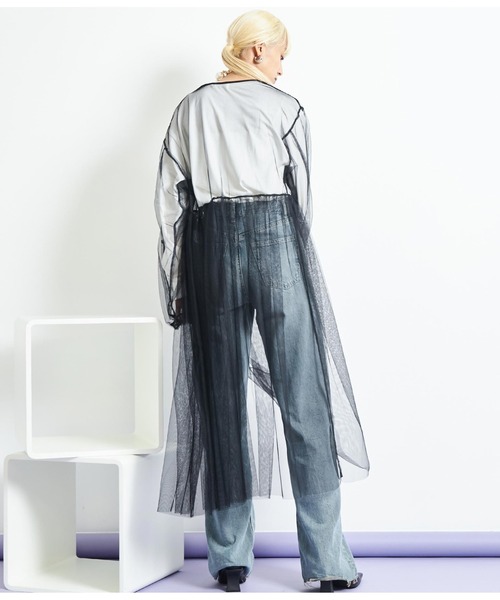 Settimissimo（セッティミッシモ）の「チュール シアー ロングワンピース（ワンピース・レディース・ベージュ/ブラック・FREE）」の15枚目の写真