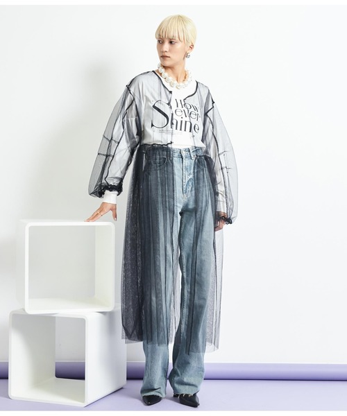 Settimissimo（セッティミッシモ）の「チュール シアー ロングワンピース（ワンピース・レディース・ベージュ/ブラック・FREE）」の12枚目の写真