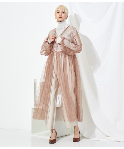 Settimissimo（セッティミッシモ）の「チュール シアー ロングワンピース（ワンピース・レディース・ベージュ/ブラック・FREE）」の4枚目の写真