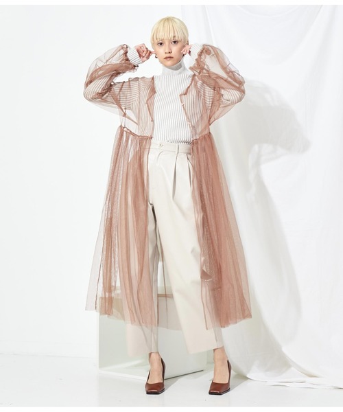 Settimissimo（セッティミッシモ）の「チュール シアー ロングワンピース（ワンピース・レディース・ベージュ/ブラック・FREE）」の6枚目の写真