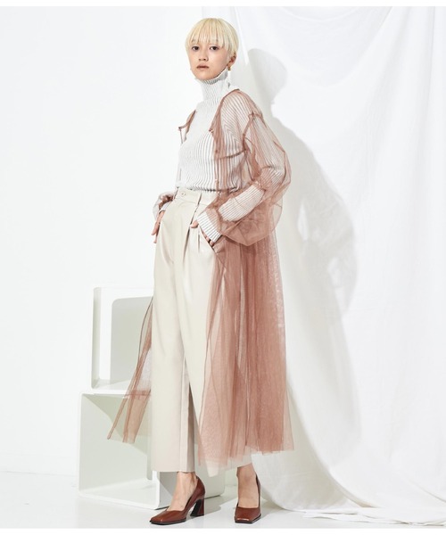 Settimissimo（セッティミッシモ）の「チュール シアー ロングワンピース（ワンピース・レディース・ベージュ/ブラック・FREE）」の7枚目の写真