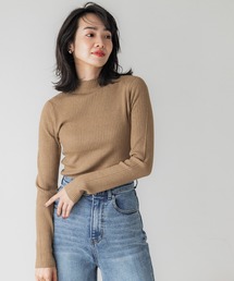 アンゴラタッチ ボトルネックワイドリブニット