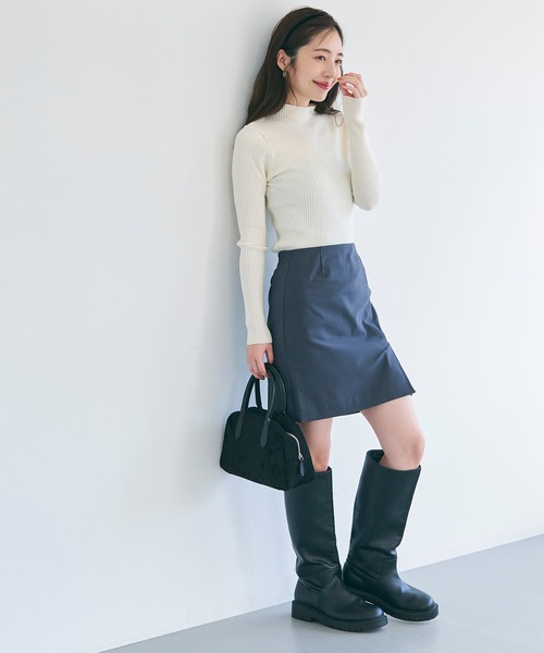 coca(coca)(コカ)の「アンゴラタッチ ボトルネックワイドリブニット(ニット/セーター・レディース・アイボリー/その他1/ベージュ/ブラック/B/A・M/L/S)」の19枚目の写真