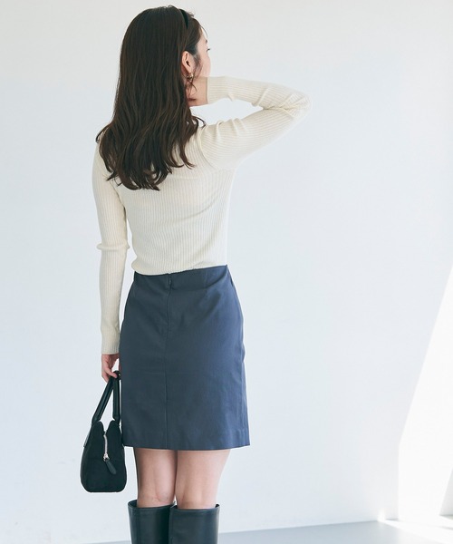 coca(coca)(コカ)の「アンゴラタッチ ボトルネックワイドリブニット(ニット/セーター・レディース・アイボリー/その他1/ベージュ/ブラック/B/A・M/L/S)」の21枚目の写真