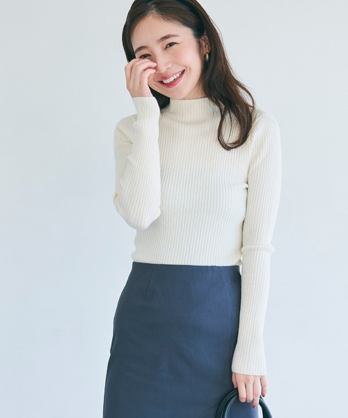 「2ND ARCHIVE」アンゴラタッチ レタリング ニット 3color セール】アンゴラタッチ ボトルネックワイドリブニット（ニット
