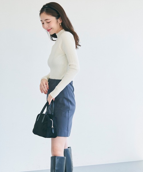 coca(coca)(コカ)の「アンゴラタッチ ボトルネックワイドリブニット(ニット/セーター・レディース・アイボリー/その他1/ベージュ/ブラック/B/A・M/L/S)」の20枚目の写真