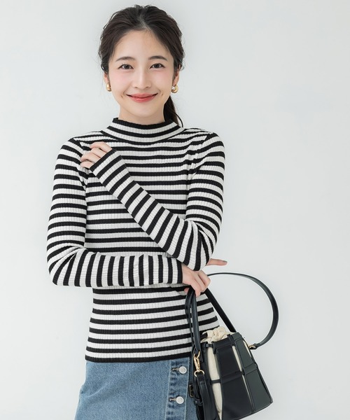 美品✨コエル　COEL　フェアアイルボトルネックニット　モヘア調　ブラック　黒 4299047-4.jpg