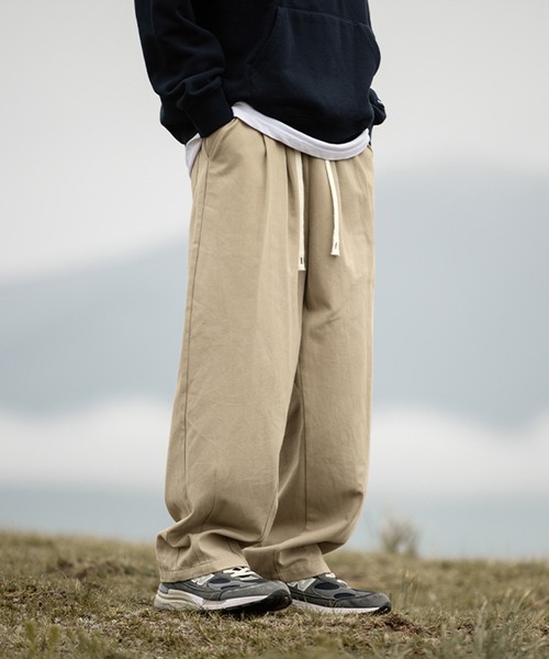 Cloudstyle（クラウドスタイル）の「【Cloudstyle】ルーズ パラシュートパンツ/ ワイドバルーンパンツ/ クライミングパンツ（スラックス・メンズ・ブラック/オフホワイト/ブラウン/ベージュ・MEDIUM/LARGE/X-LARGE）」の4枚目の写真
