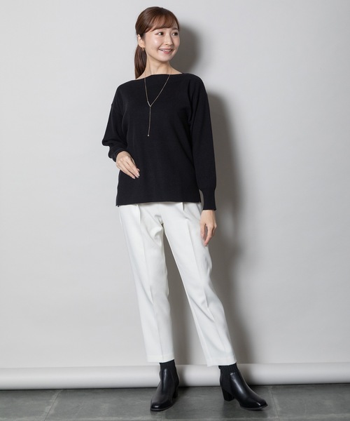ELVENCE DEUX(エルベンスドゥ)の「シアバターボートNニット(ニット/セーター・レディース・ブラック/ベージュ/ブルー/レッド・FREE)」の19枚目の写真