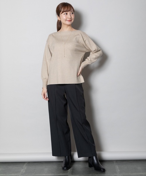 ELVENCE DEUX(エルベンスドゥ)の「シアバターボートNニット(ニット/セーター・レディース・ブラック/ベージュ/ブルー/レッド・FREE)」の13枚目の写真