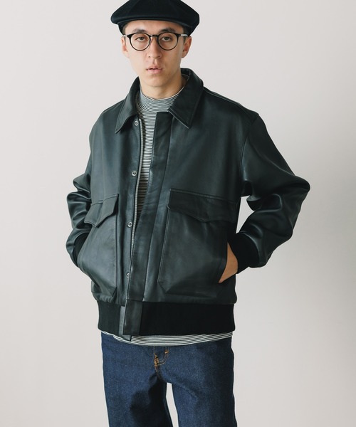 MR.OLIVE(ミスターオリーブ)の「MR.OLIVE/ミスターオリーブ ANTIQUE HAIR SHEEP LEATHER -FLIGHT JACKET フライトジャケット(ライダースジャケット・メンズ・ブラック・M/L)」の11枚目の写真