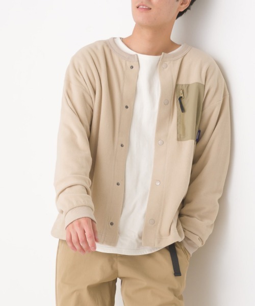 セール】メンズふわ軽静電気防止マイクロフリースカーディガン長袖