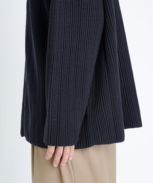 BATONER(バトナー)の「【BATONER/バトナー】STUDIOUS別注 OVERSIZE DRIVERS KNIT(カーディガン/ボレロ・メンズ・ブラック/ダークグレー・1/2)」の11枚目の写真