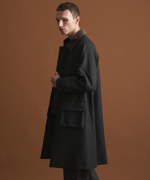 セール】Super140s メルトンハンティングコート / 保温 / 天然撥水