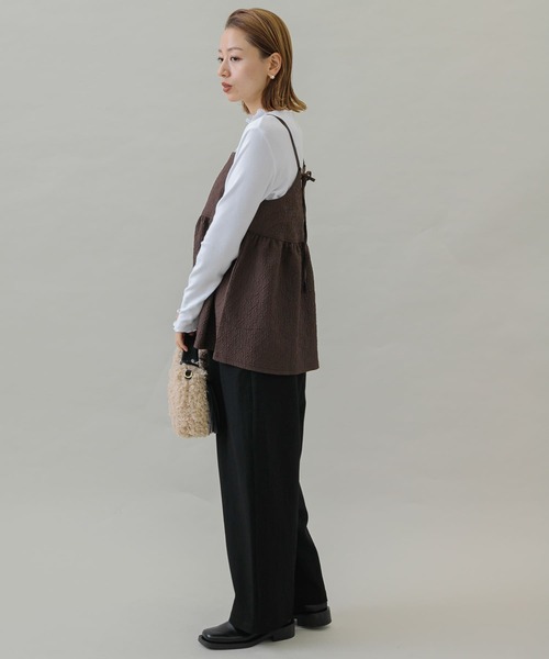 URBAN RESEARCH Sonny Label(アーバンリサーチサニーレーベル)の「インナーセットふくれJQキャミビスチェ(キャミソール・レディース・ブラック系その他/ブラウン系その他/ホワイト系その他・FREE)」の4枚目の写真