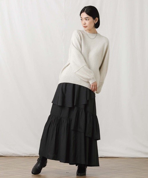 【美品】群言堂/登美　アシメトリ―ウールキュロットスカート/チャコールグレー 美品】群言堂/登美 アシメトリ―ウールキュロットスカート
