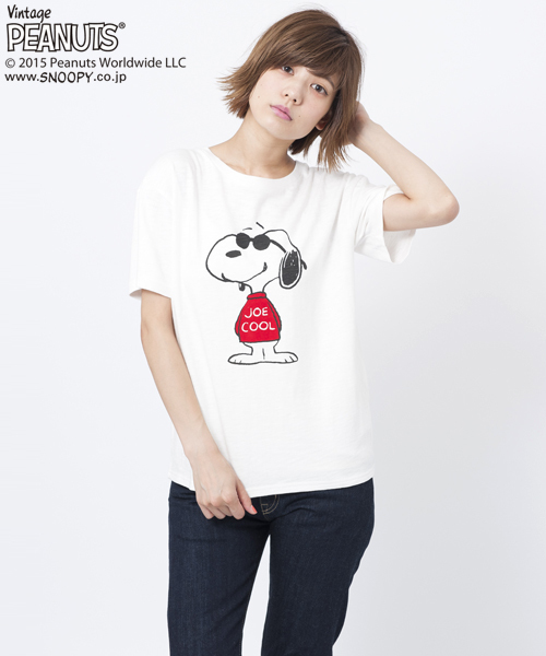 MILKFED.（ミルクフェド）の「SNOOPY S/S TEE JOE COOL(スヌーピー/プリント/Ｔシャツ）（Tシャツ/カットソー・レディース・ホワイト/ブラック・SMALL/MEDIUM）」の5枚目の写真