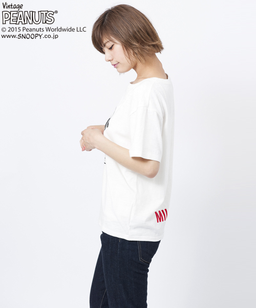 MILKFED.（ミルクフェド）の「SNOOPY S/S TEE JOE COOL(スヌーピー/プリント/Ｔシャツ）（Tシャツ/カットソー・レディース・ホワイト/ブラック・SMALL/MEDIUM）」の6枚目の写真