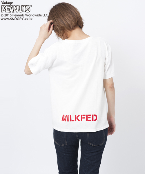 MILKFED.（ミルクフェド）の「SNOOPY S/S TEE JOE COOL(スヌーピー/プリント/Ｔシャツ）（Tシャツ/カットソー・レディース・ホワイト/ブラック・SMALL/MEDIUM）」の7枚目の写真