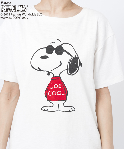 MILKFED.（ミルクフェド）の「SNOOPY S/S TEE JOE COOL(スヌーピー/プリント/Ｔシャツ）（Tシャツ/カットソー・レディース・ホワイト/ブラック・SMALL/MEDIUM）」の3枚目の写真