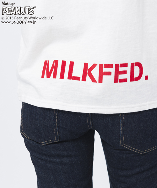 MILKFED.（ミルクフェド）の「SNOOPY S/S TEE JOE COOL(スヌーピー/プリント/Ｔシャツ）（Tシャツ/カットソー・レディース・ホワイト/ブラック・SMALL/MEDIUM）」の4枚目の写真