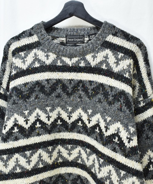 VINTAGE（ヴィンテージ）の「【ヴィンテージ古着】90's Peter England 総柄 ネップ デザインニット（ニット/セーター・メンズ・その他・X-LARGE）」の6枚目の写真