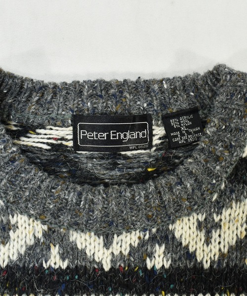 VINTAGE（ヴィンテージ）の「【ヴィンテージ古着】90's Peter England 総柄 ネップ デザインニット（ニット/セーター・メンズ・その他・X-LARGE）」の2枚目の写真