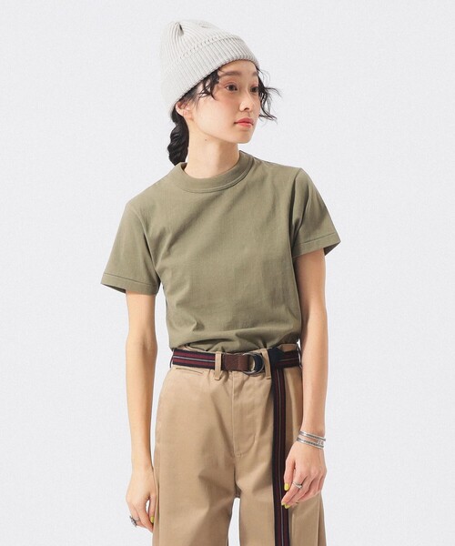 BEAMS BOY（ビームスボーイ）の「ボーイ ベーシック Tシャツ（Tシャツ/カットソー・レディース・ピンク/グリーン/オフホワイト/グレー/チャコールグレー/クリーム/ネイビー/ワイン/ブラウン/オリーブ/サックスブルー・0/1/2）」の6枚目の写真