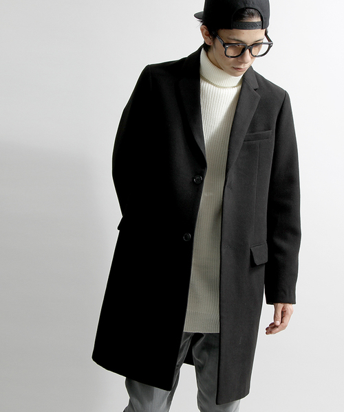 WEGO（ウィゴー）の「WEGO/2ボタンチェスターコート（チェスターコート・メンズ・グレー系その他/ミックスグレー/杢グレー/グレー/オフホワイト/ブラック/カーキ/ネイビー/キャメル/その他1・SMALL/MEDIUM/LARGE）」の3枚目の写真