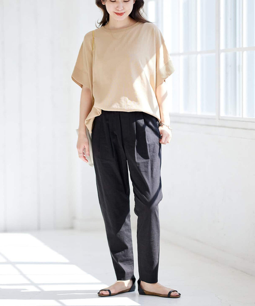 JOURNAL STANDARD（ジャーナルスタンダード）の「ウォッシャブルコットンリネンVISパンツ（その他パンツ・レディース・オートミール/ダークブルー/レッド/ブラック・34/36/38/40）」の9枚目の写真