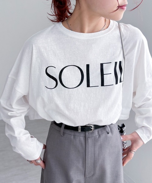 EPIMI E'PIMMY（エピミエピミー）の「シアースラブロゴTシャツ（Tシャツ/カットソー・レディース・ホワイト/グレー/オフホワイト/シルバーグレー・MEDIUM）」の2枚目の写真